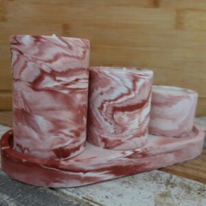 bougeoir trio rose dark 1